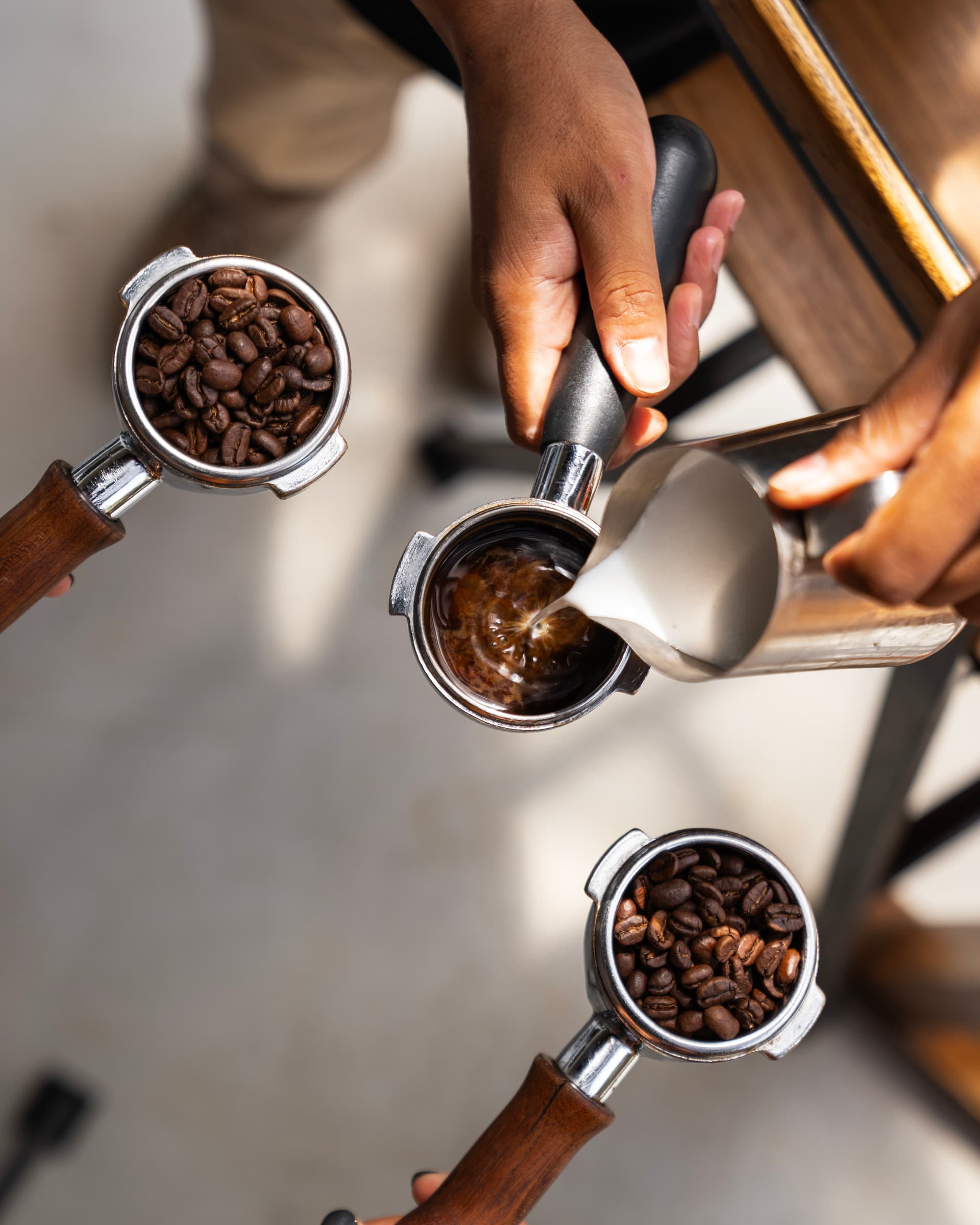 Body Factory Bali café barista preparing coffee