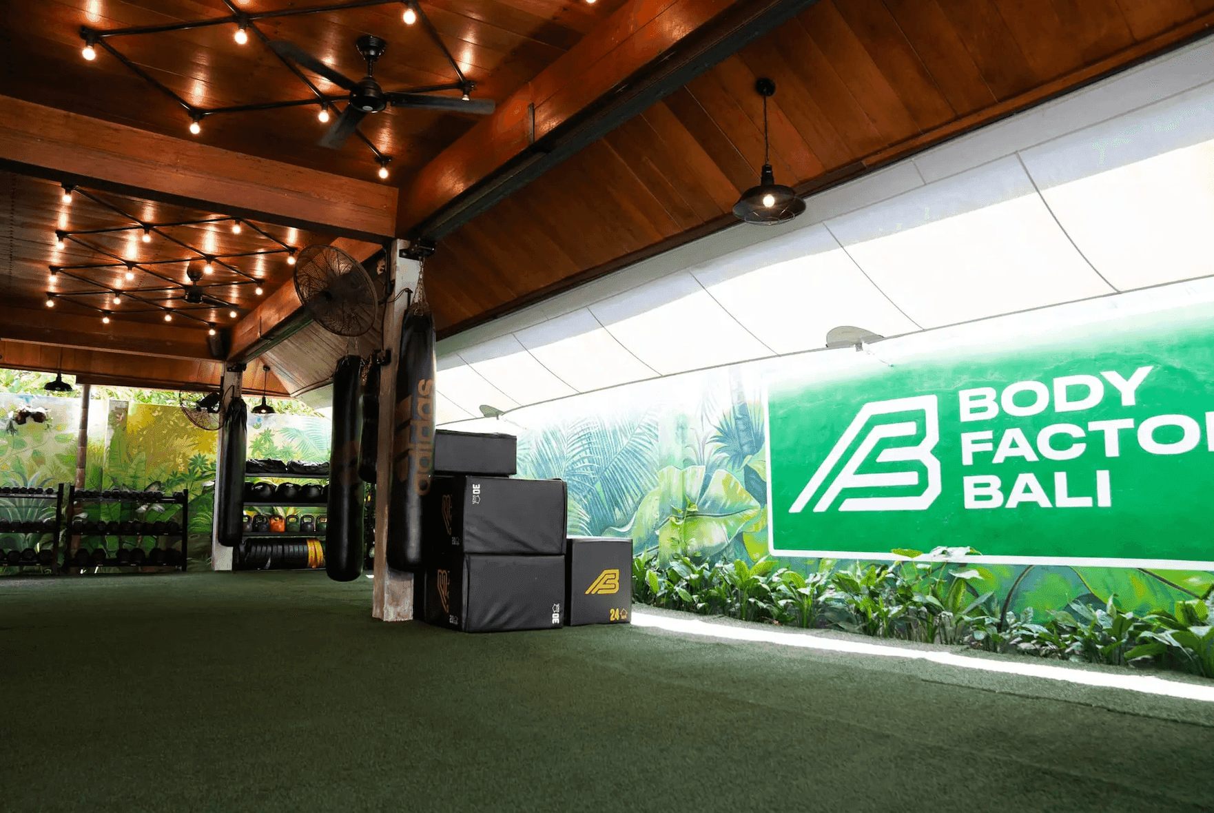 Outdoor functional training area at Body Factory Bali